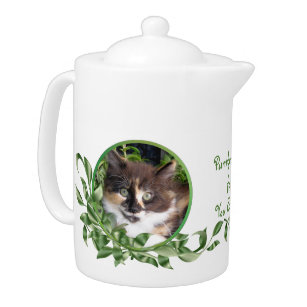 Purrrfect Tea Cute Calico Kitten
