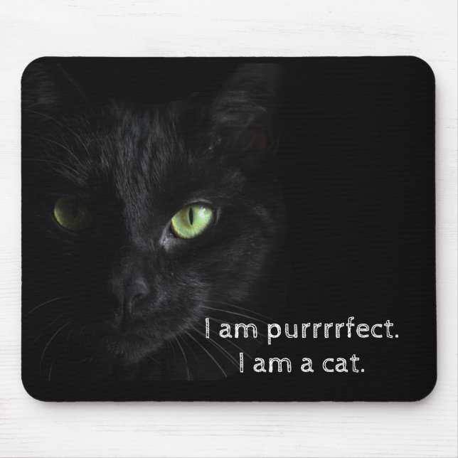 Purrrrfect svart katt - musen vadderar musmatta (Framsidan)