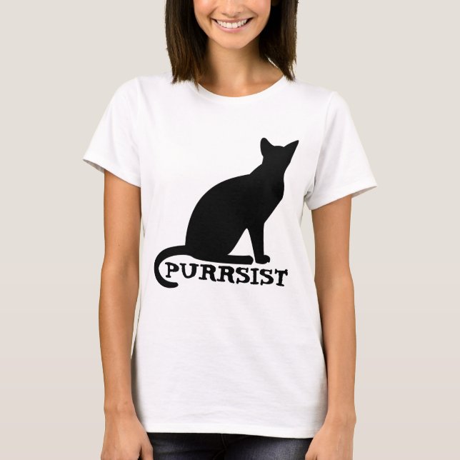 PURRSIST Cat Dam T-Shirts (Framsida)