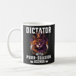 Purrsuging Agenda Funny Bossy Cat Kaffemugg