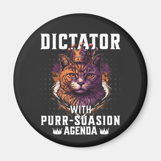 Purrsuging Agenda Funny Bossy Cat Magnet (Framsidan)