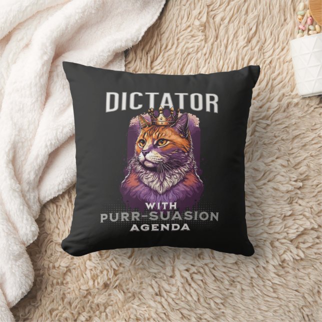 Purrsument Agenda Funny Cat Quote Kudde (Filt)
