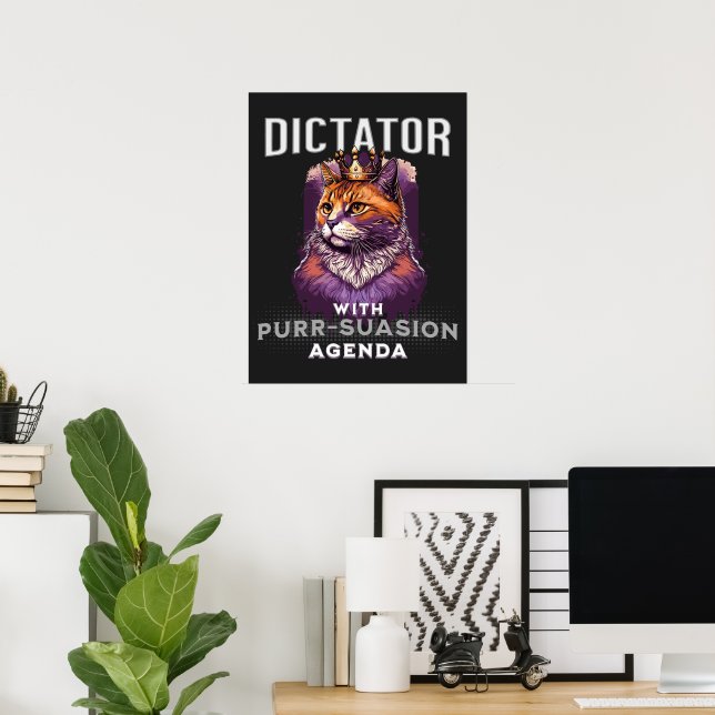 Purrsument Agenda Funny Cat Quote Poster (Hemmakontoret)