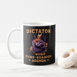 Purrsument Agenda Funny Kung Cat Kaffemugg