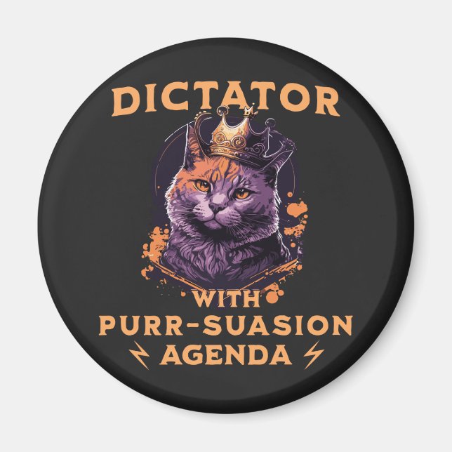 Purrsument Agenda Funny Kung Cat Magnet (Framsidan)