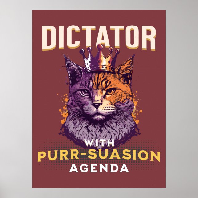 Purrsument Agenda - Lustigt Cat Design Poster (Framsidan)