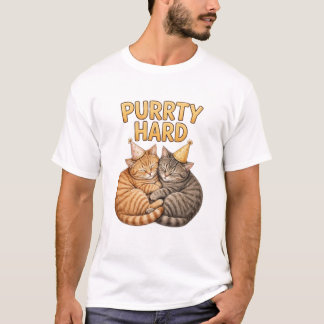 Purrta hårt — Roliga födelsedagskatter med födelse T Shirt