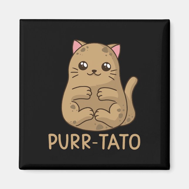Purrtato cat Potato cat Lover Idaho Potatis Magnet (Framsidan)
