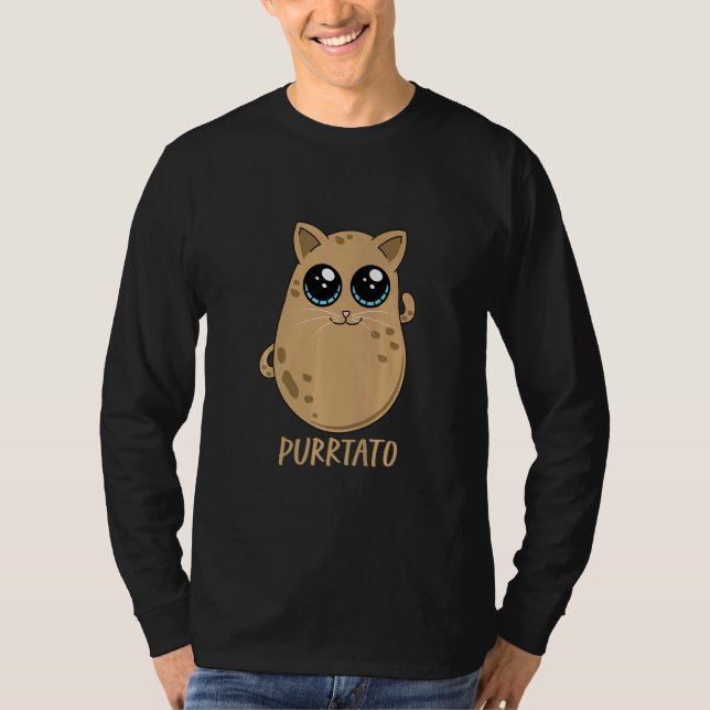 Purrtato cute Cat Potato T Shirt (Framsida)