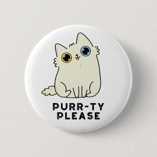 Purrty, är Funny Kattunge Pun snäll Knapp