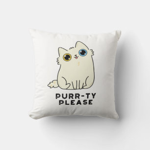 Purrty, är Funny Kattunge Pun snäll Kudde