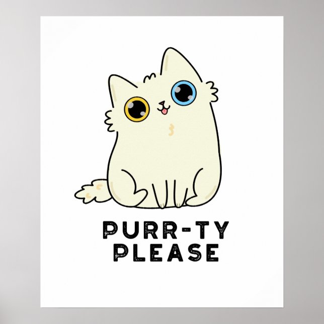 Purrty, är Funny Kattunge Pun snäll Poster (Framsidan)