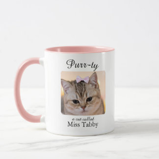 Purrty Cat Personalised Mug Mugg