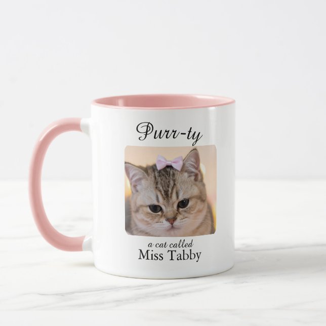 Purrty Cat Personalised Mug Mugg (Vänster)