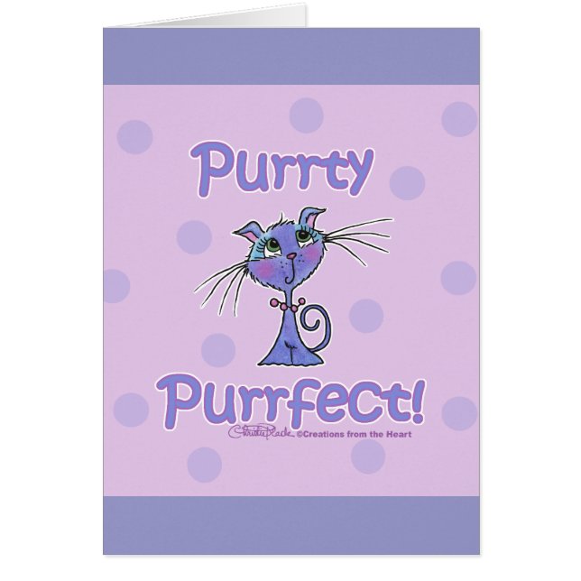 Purrty Purrfect Kattunge Hälsningskort (Framsidan)