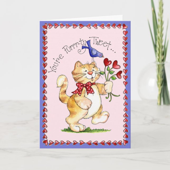 Purrty Tweet - Greeting Card Kort (Framsida)