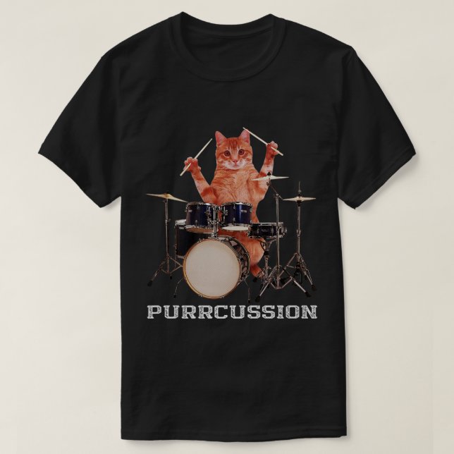 Purrusion på trumuppsättningsskåp t shirt (Design framsida)