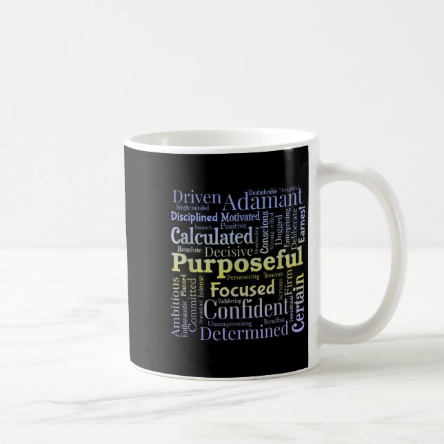 Purseful Word Cloud Art Achiever Motivation Insrat Kaffemugg (Höger)