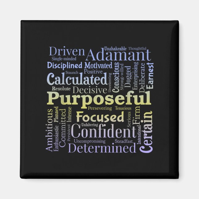 Purseful Word Cloud Art Achiever Motivation Insrat Magnet (Framsidan)