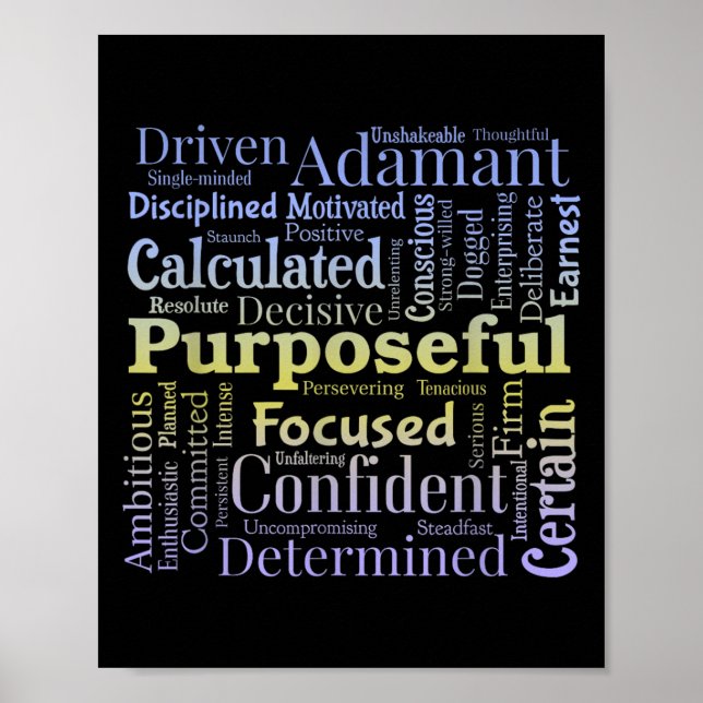 Purseful Word Cloud Art Achiever Motivation Insrat Poster (Framsidan)