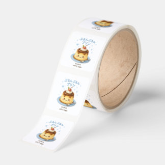 Purun Purin Japansk Kawaii Pudding Söt Fyrkantigt Klistermärke