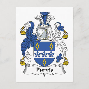 Purvis Family Crest Vykort