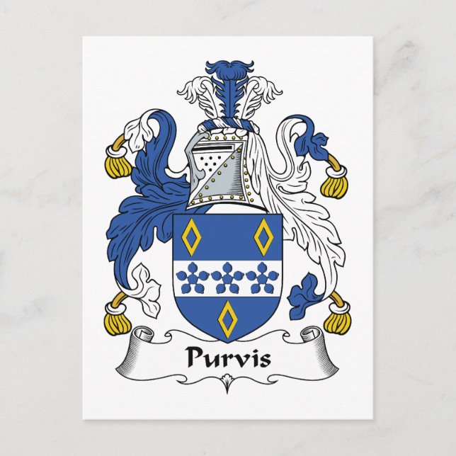 Purvis Family Crest Vykort (Framsida)