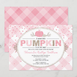 Puschdusch för barn rosa guld-pumpkindusch inbjudningar