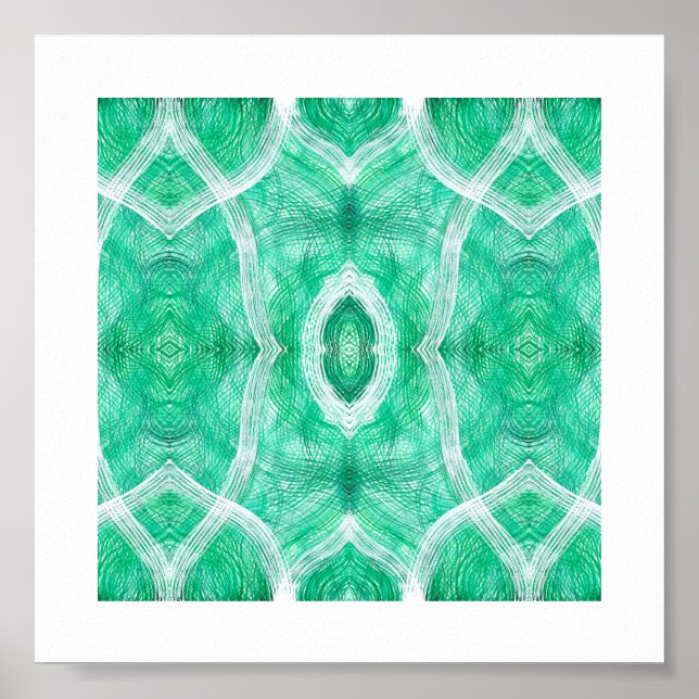Push Abstract Light Green Watercolor Art Poster (Framsidan)