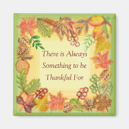 Push Art of Fall Foliage for Thanksgiving Magnet