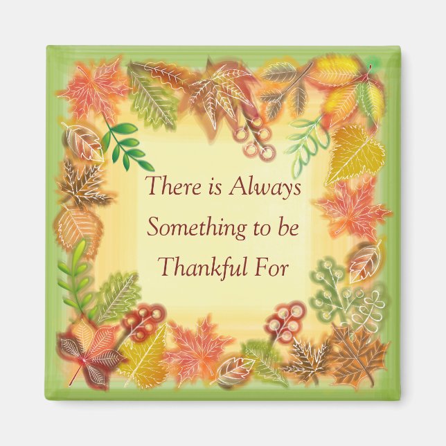 Push Art of Fall Foliage for Thanksgiving Magnet (Framsidan)