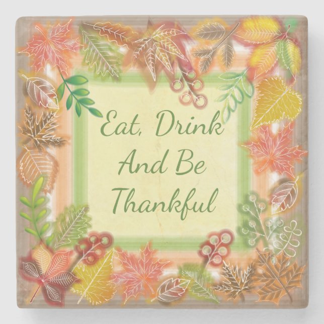 Push Art of Fall Foliage for Thanksgiving Stenunderlägg (Framsidan)