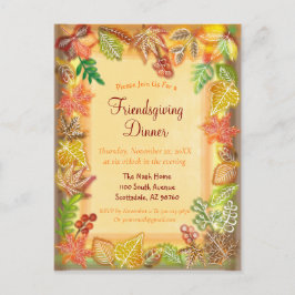 Push Art of Fall Foliage for Thanksgiving Vykort