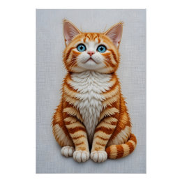 Push-broderad katt perfect poster