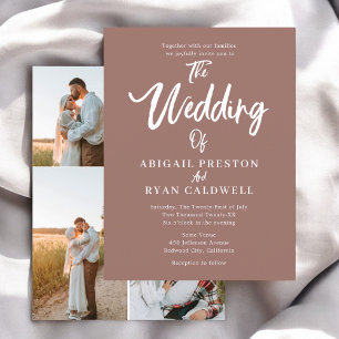 Push Calligraphy Budget Bröllop Vykort