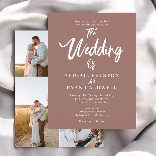 Push Calligraphy Budget Bröllop Vykort (Skapare uppladdad)