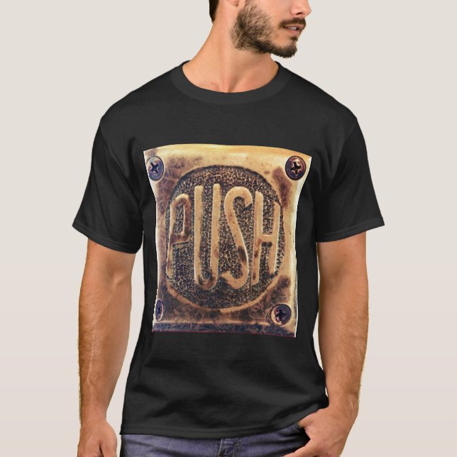 Push Design Black T-Shirt (Framsida)