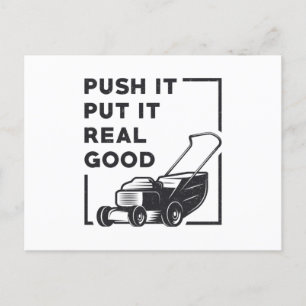 Push, det satte den på riktigt Bra Gräsmatta Mower Vykort