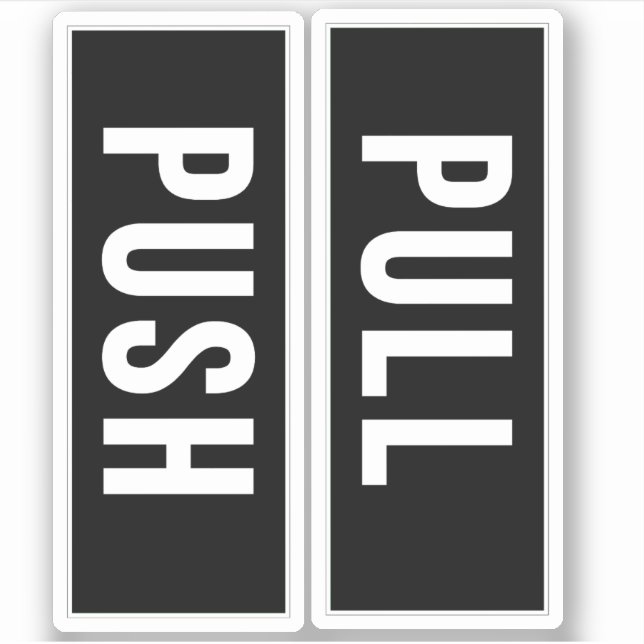 Push-Drag-Lodrät-Stickers-tecken Klistermärken (Framsida)