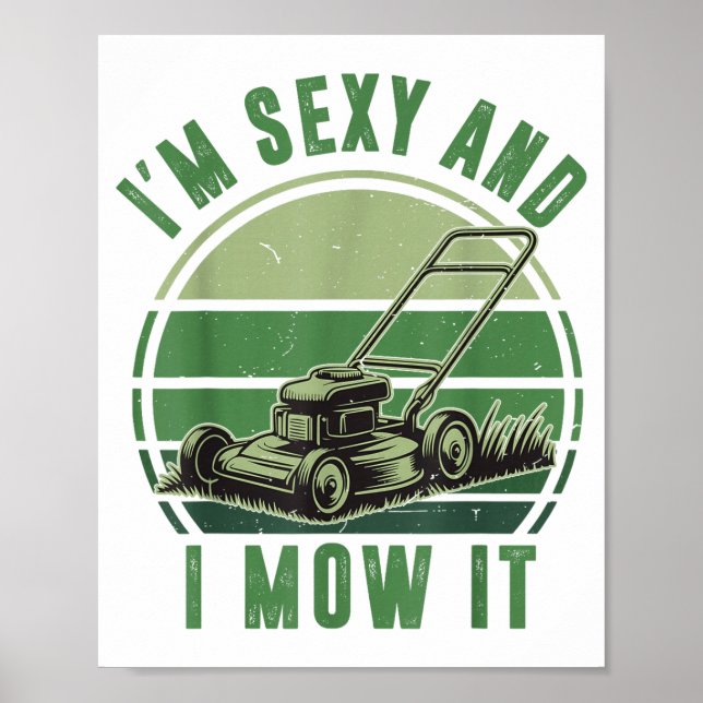Push Gräsklippare Jag är Y och jag klipper det Rol Poster (Framsidan)