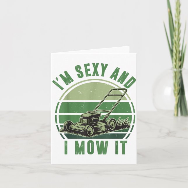 Push Lawn Mower I'm Y And I Mow It Funny Mowing Da Kort (Framsida)