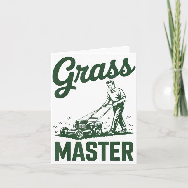 Push Lawn Mower Legend Gr Master Dad Funny Mowing  Kort (Framsida)