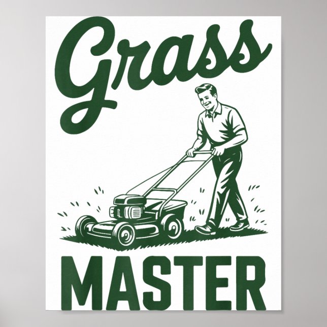Push Lawn Mower Legend Gr Master Dad Funny Mowing  Poster (Framsidan)