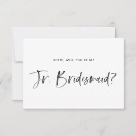 Push Lettering Mint blir min Jr Bridesmaid Inbjudningar
