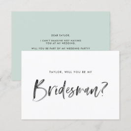 Push Lettering Mint kommer du att bli min Bridesma Inbjudningar