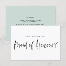 Push Lettering Mint kommer du att vara min Maid of Inbjudningar