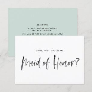 Push Lettering Mint kommer du att vara min Maid of Inbjudningar