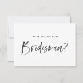 Push Lettering Rosa blir min Bridesman Inbjudningar
