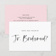 Push Lettering Rosa blir min Jr Bridesmaid