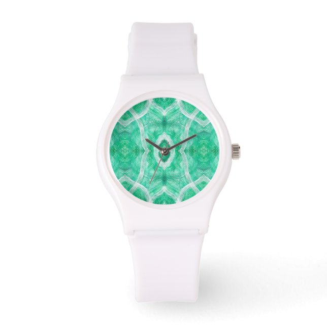 Push Light Green Abstract Watercolor Art Armbandsur (Framsida)